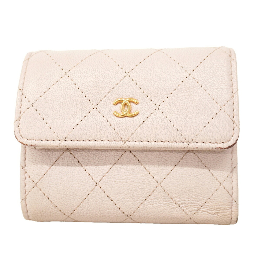 CHANEL Pink Leather Wallet